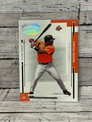 2004 Throwback Threads (#'d/100) Gold Proof #27 Miguel Tejada