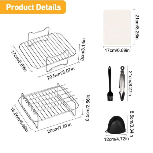 Air Fryer Grillrost Zubehör Heißluftfritteuse Rack für Ninja AF500UK Edelstahl - Bild 4 von 11