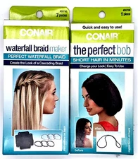 2 Packs Conair 1 Waterfall Braid Maker & 1 Perfect Bob Multiple Hair Styles