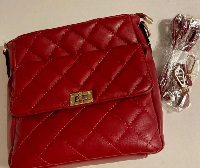 Soft PU Leather Shoulder crossbody bag purse handbag medium size burgundy