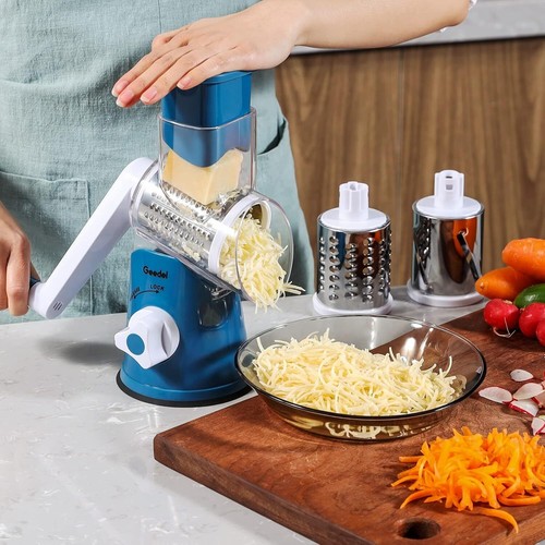 Rotary Cheese Grater w/ 3 Interchangeable Blades, Vegetable Slicer Rotary Grater - Bild 8 von 8
