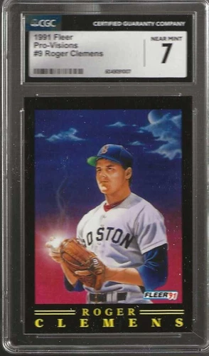 1991 FLEER PRO-VISION #9 ROGER CLEMENS CGC RATED NEAR MINT 7