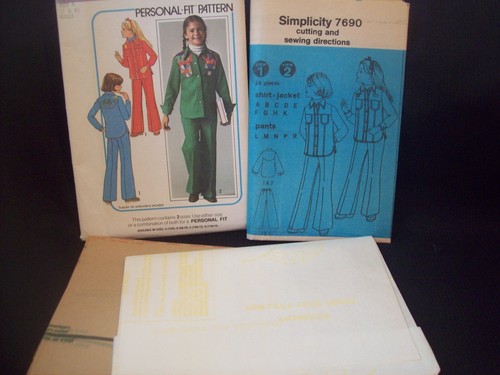 Vintage Simplicity Pattern 7690 Embroidered Shirt-Jacket Pants Size 7-8 UCFF NOS - Picture 2 of 3