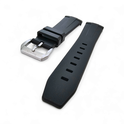 Curved End FKM Rubber Divers Watch Strap Band 20mm 22mm Black Green Orange Blue - Picture 20 of 48
