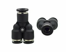 10 x 1/4" OD Union Y One Touch Connect Push In to Connect Air Tube Fitting