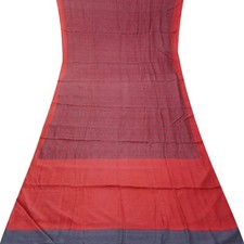 Namaste Vintage Red Sarees 100 Pure Silk Floral Printed Sari 5YD Craft Fabric