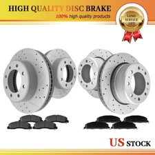 Front Rear Brake Rotors & Ceramic Brake Pads For 2009 - 2018 Dodge Ram 2500 3500