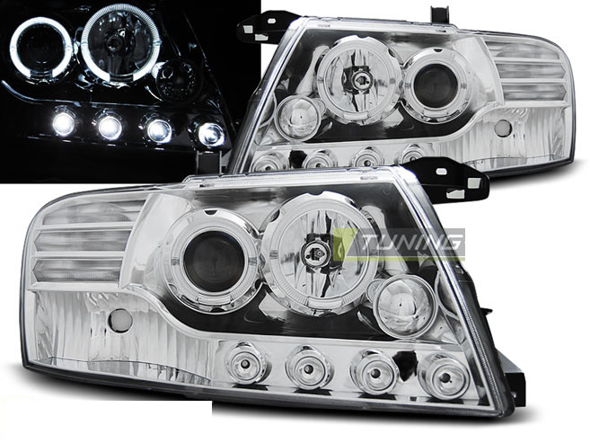 Projecteurs pour Mitsubishi PAJERO V60 2001-2006 Yeux d'Ange Chrome FreeShip SV Projecteurs pour Mitsubishi PAJERO V60 2001-2006 Yeux d'Ange Chrome FreeShip SV