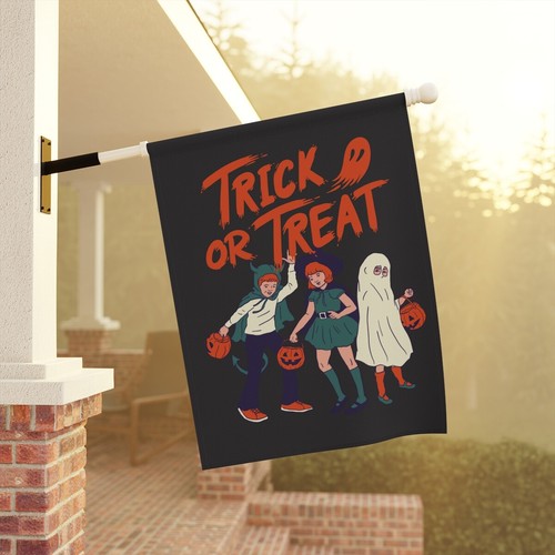 Kids Trick or Treat Halloween flag decorative gift yard Garden & House Banner - Picture 5 of 11