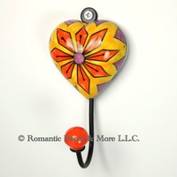 Yellow Heart Wall Hook Ceramic Wall Decor Coat Key Jewelry Hook H03deorativ... on sale Yellow Heart Wall Hook Ceramic Wall Decor Coat Key Jewelry Hook H03deorativ... on sale