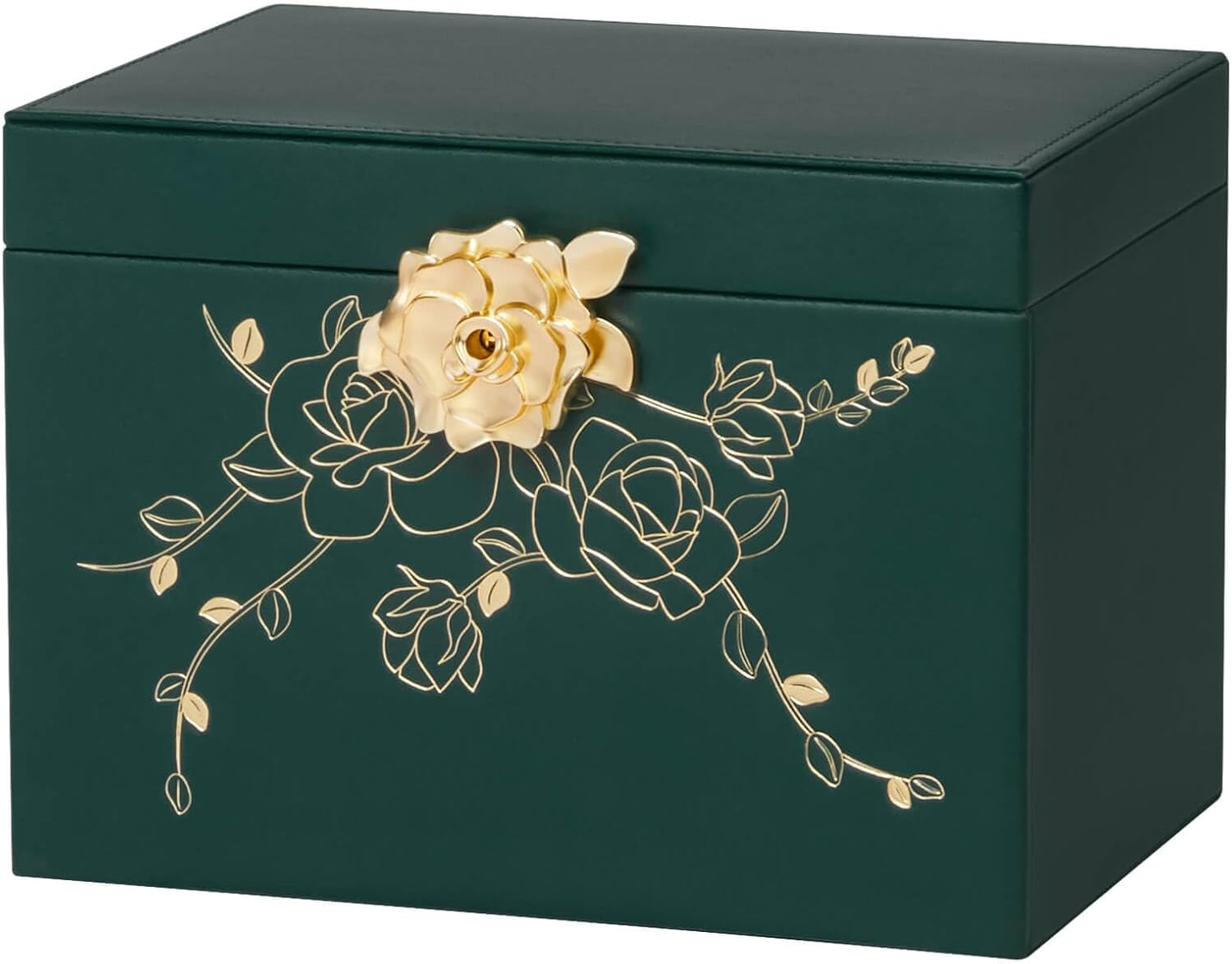 Lockable 3-Drawer Jewelry Box Organizer for Girls’ Dressers and Earrings-image