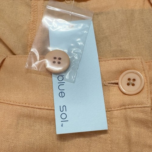 Blue Sol Women's 12 Peach Linen Blend Pleated Cuffed Shorts Belt Loops NWT - Picture 9 of 10