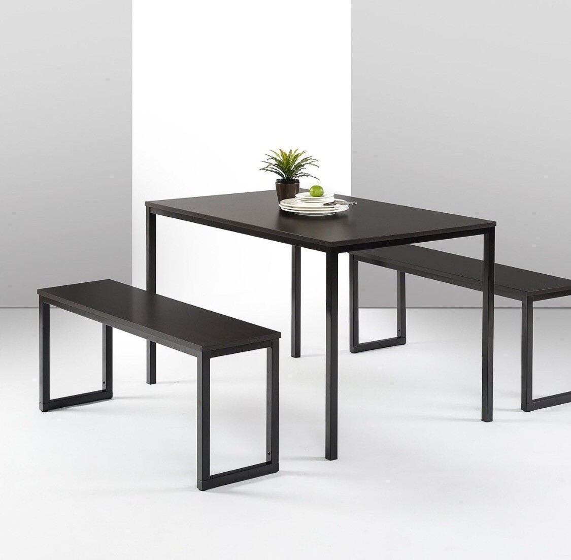 Zinus Louis Modern Studio Collection Soho Dining Table with Two Espresso 