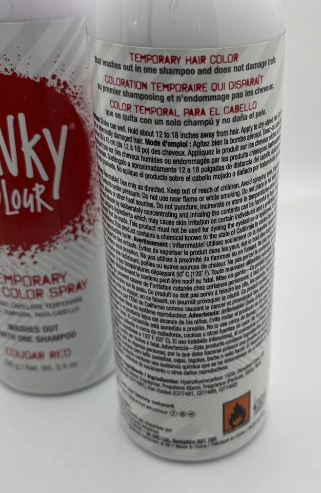 2 X Spray de color de cabello temporal Punky color rojo puma Foto 3 de 4