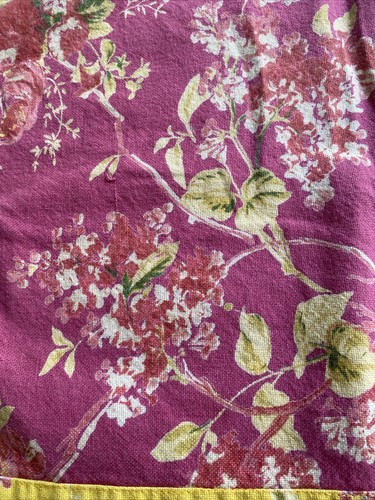 4 April Cornell Cotton Canvas ANTOINETTE Placemats Pink Yellow Floral Cottage - Picture 5 of 19