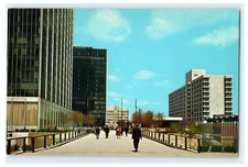 Constitution Plaza Showing Hotel America At Right Hartford CT Early Street Scene