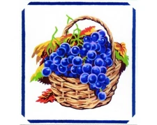 "Grape" Printed Needlepoint Tapestry  Canvas A13