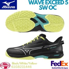 MIZUNO Tennis Shoes WAVE EXCEED 5 SW OC Black/White/Yellow 61GB2314 46 2024 NEW 