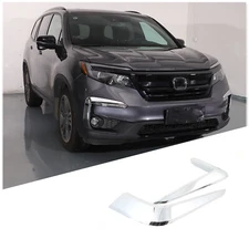 Fit For Honda Pilot 2019-2022 Chrome Front Fog Light Lamp Stripe Cover Trim 2PCS