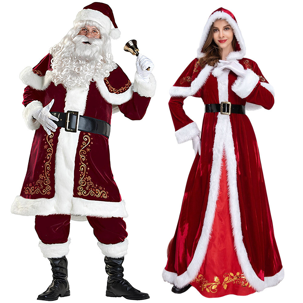 Santa Claus Christmas Costume Men Women Stage Show Performance