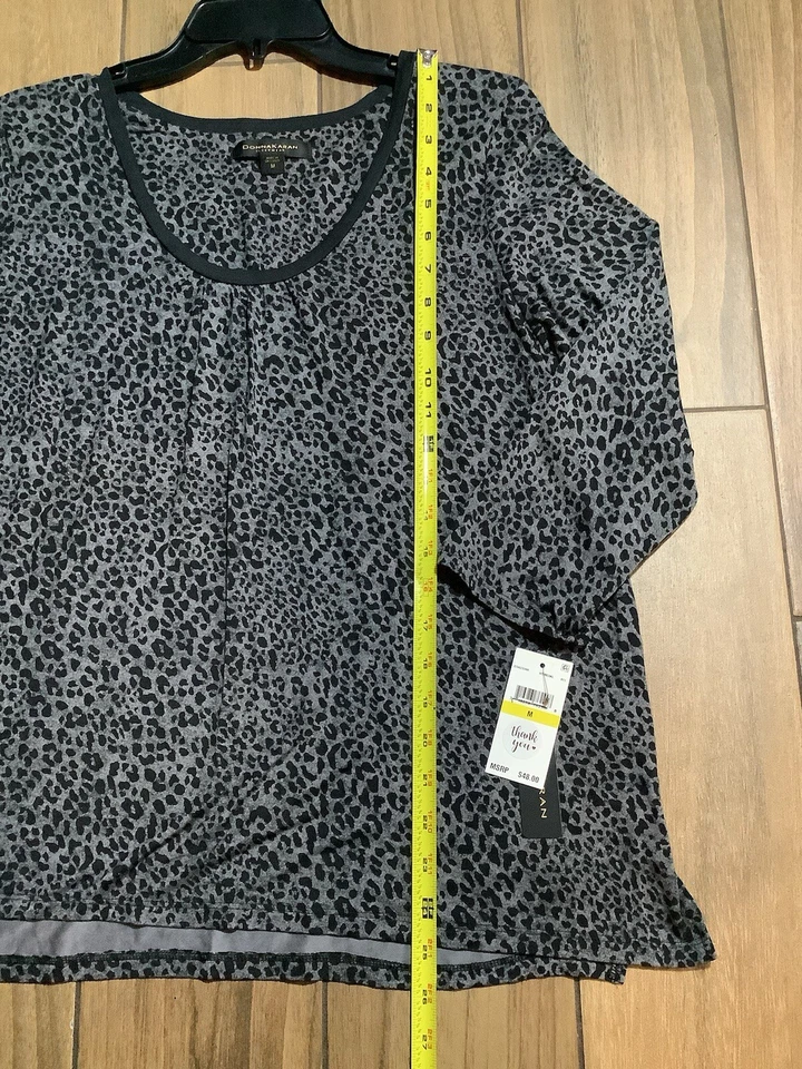 Donna Karan Ropa de Dormir Conjunto de Salón Talla Mediana Modal Tejido Gris Negro Estampado Animal Foto 3 de 4