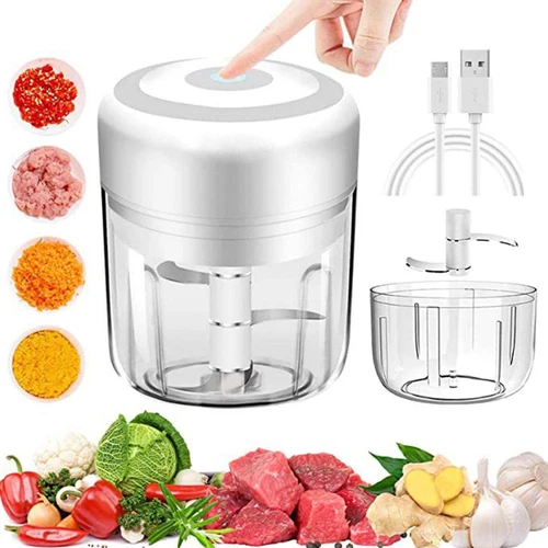 350ML Küche Elektrisch Zerkleinerer Mini Knoblauchhacker Obst Zwiebelschneider - Bild 1 von 14