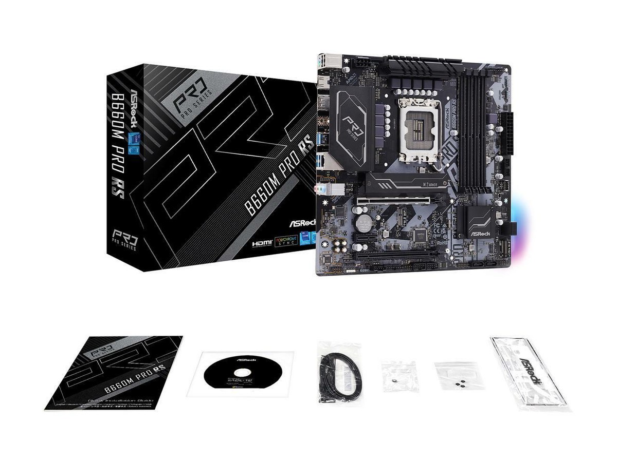 ASRock B660M PRO RS LGA 1700 Intel SATA 6Gb/s DDR4 Micro ATX