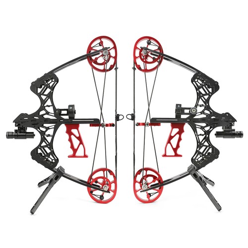18" Mini Compound Bow 35-38lbs Dual-use Steel Ball Arrows Set Archery Hunting - Picture 9 of 14
