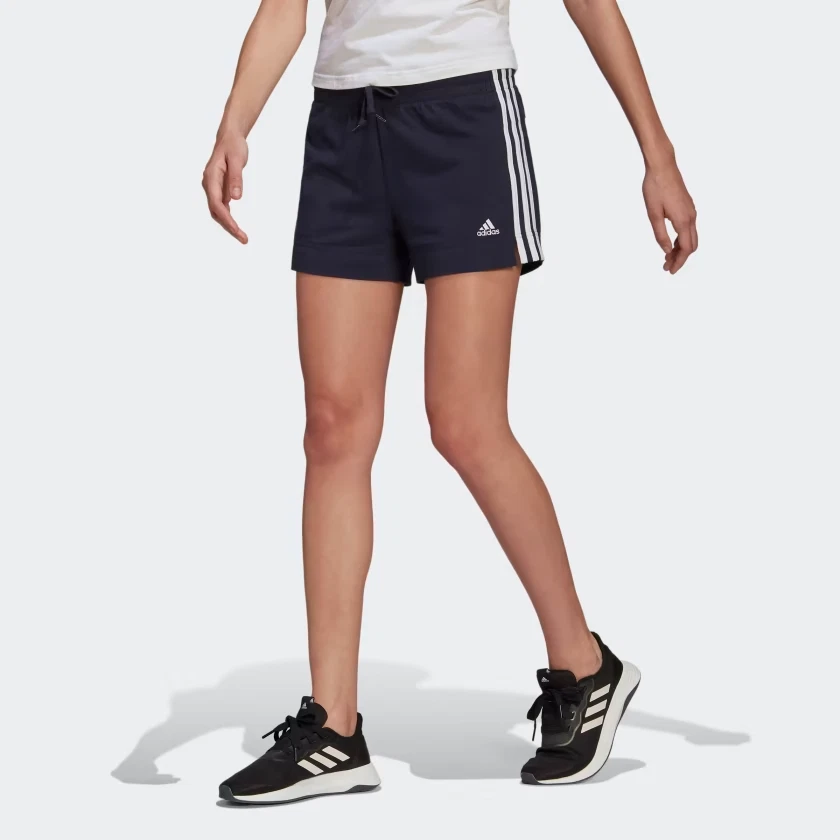 adidas ESS Slim 3 Stripe Shorts Legend Ink White Small 8 10 RRP 24.99