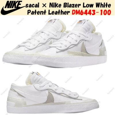 sacai × Nike Blazer Low Weiß Lackleder DM6443-100 Herren Gr.