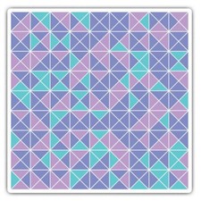2 x Square Stickers 10 cm - Retro Geometric Triangles Cool Gift #2857