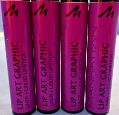 Manhattan Lip Art Graphic 2-in-1 Liner Liquid Lippenstift  160 MASTER PIECE 4St. - Bild 1 von 4