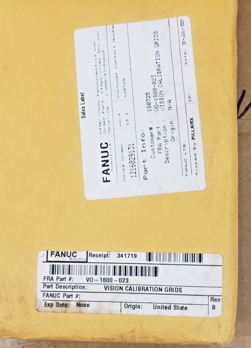 Surplus NEW FANUC VO-1800-023, VISION CALIBRATION GRID SET (SET OF