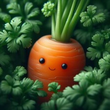 Tiny Carrot - Kawaii series - High Res 3D Rendering (Digital Image)