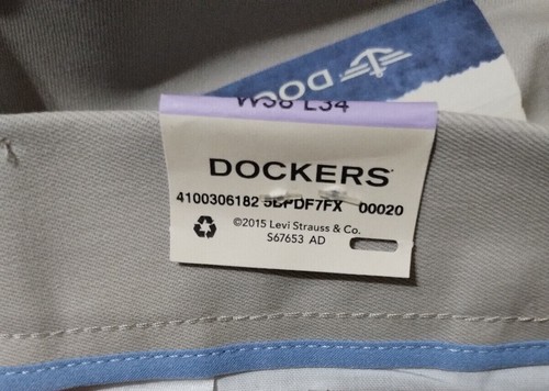 DOCKERS SIGNATURE KHAKI W38 L34 Slim Tapered Fit NUEVOS CON ETIQUETAS - Imagen 5 de 6