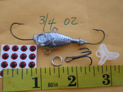 15 PCS REAPER JIGGING/ICE FISHING/VERTICAL MINNOW LURE BAIT 3/4 OZ. HOOK,COVER +
