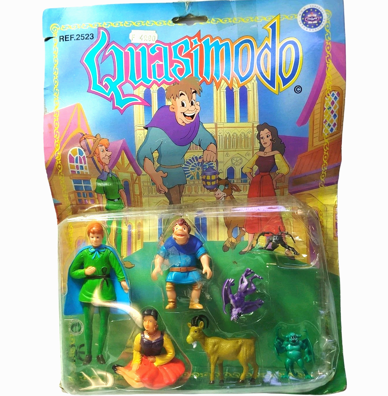 Figurines Quasimodo et Esmeralda style Disney rétro des années 90 sous blister