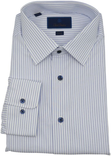 David Donahue Men's Trim Striped Dress 
