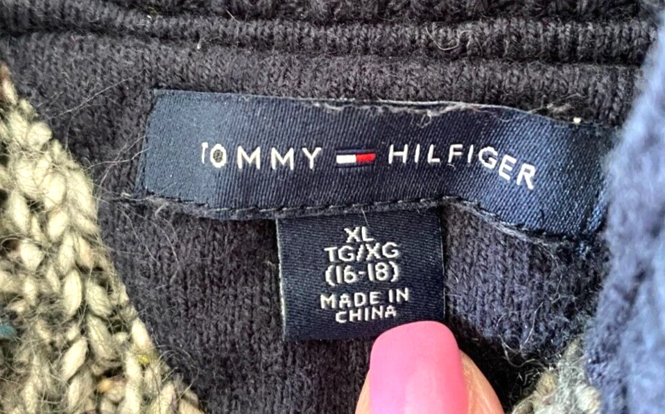 Tommy Hilfiger Multicolor Boys Geek Preppy Tweed Knit Pullover Sweater Size XL - Image 3 of 4