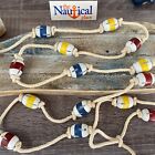 6 ft Wood Fishing Floats On String, Fish Net Buoy Garland, Wooden Nautical Decor
