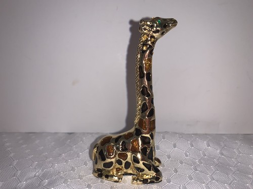 Sitzende Giraffe - Schmuck emaillierte Kristalle Mini Skulptur gebraucht - neuwertig - Bild 3 von 7