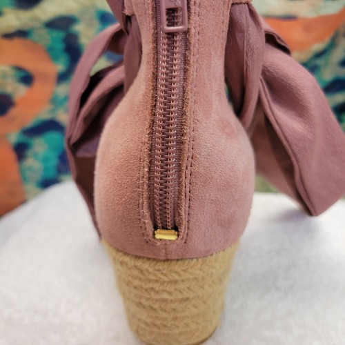 UGG Yarrow Espadrilles Mauve Trina Womens Size 10 Wedge Heel Suede Zip Closure - Imagen 8 de 17