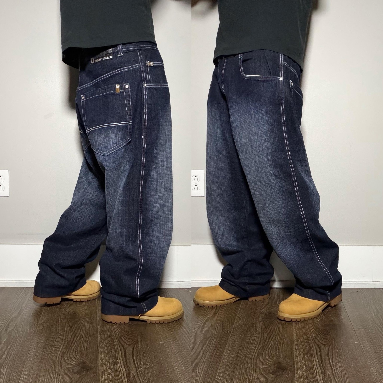 Y2K Baggy Southpole Skater Jeans 38x32 Blue Wide Leg … - Gem