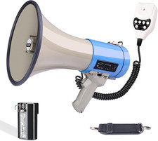 50 Watt Professional Bluetooth Megaphone Bullhorn Speaker with Rechargeable Batt