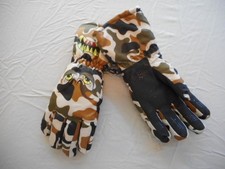 Boys Ski Gloves Outerwear Warm Snow Gloves Camouflage Eyes Age 12-16 L/XL