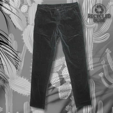 $318 MASON'S Men's 52 (US 36) Extra Slim Black Milano Jogger Pants Soft Corduroy