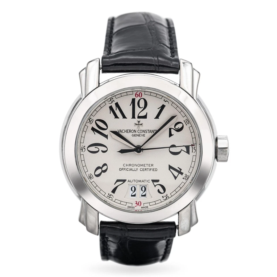 Vacheron Constantin Malte 18k White Gold Skeleton Date Automatic Men's Watch