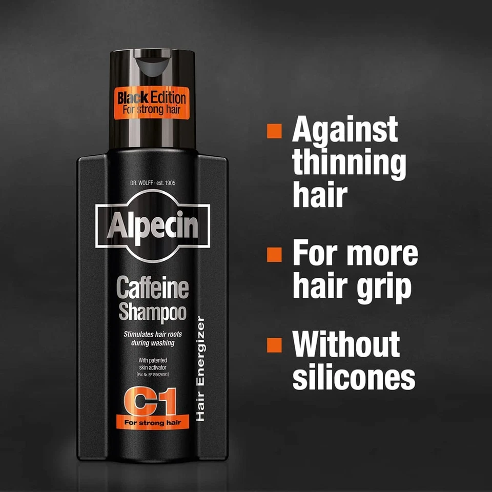 Alpecin Caffeine Shampoo C1 Black Edition with Bold Fragrance 8.45 oz I Hair ... - Imagem 2 de 4