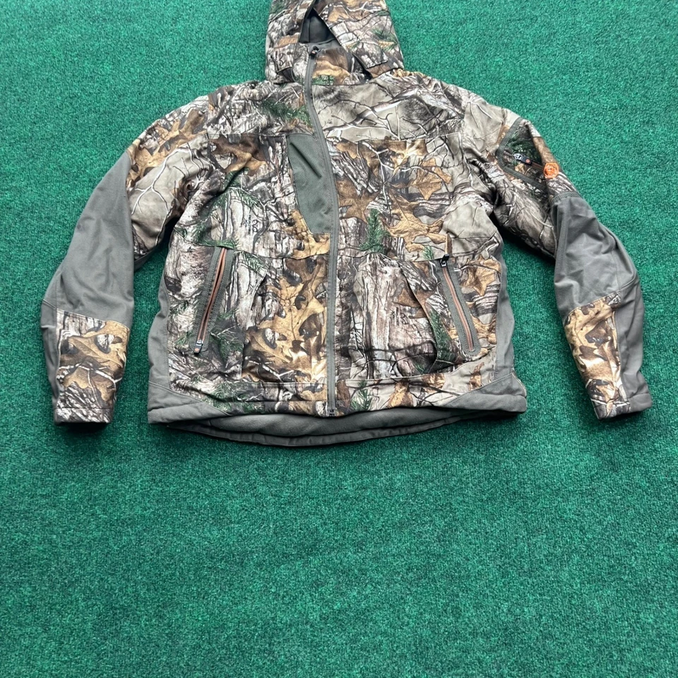 Game Winner Mens Medium Hunting Real Tree Camo Hooded Jacket & Gloves Set - Image 3 of 4