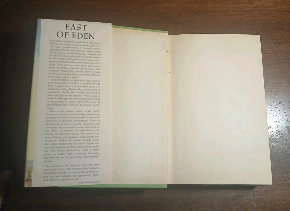 East Of Eden by John Steinbeck 1952 Sears Readers Club Edition Hardcover w/ DJ - Image 4 of 4